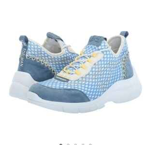 Sam Edelman Chelsie Sneakers Women's Size 9 White And Blue Tennis Shoes